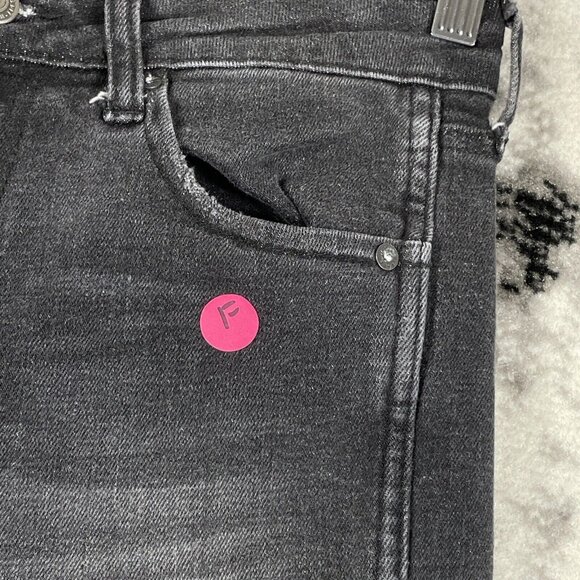 Free People Jeans Womens Size 27 Black Distressed Destroyed Flare Stretch - Picture 3 of 14